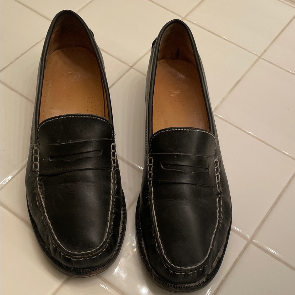 Cole Haan Black Leather Slip-On Loafers